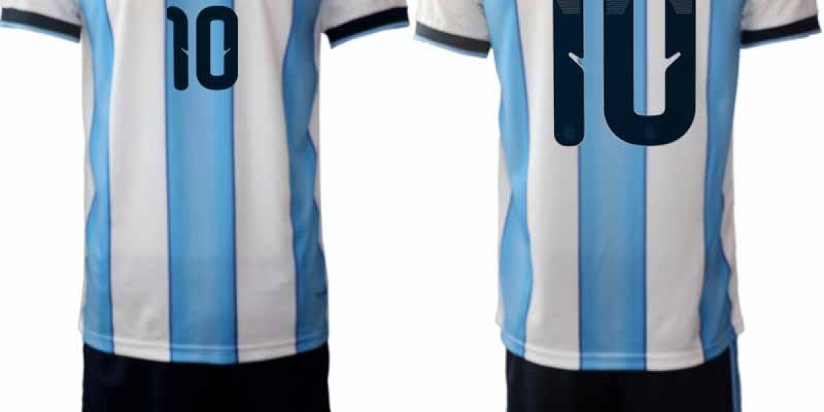 Argentina 2026 VM Hemmatröja – Klassiska vita och himmelsblå vertikala ränder med gradient